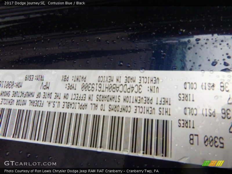 Contusion Blue / Black 2017 Dodge Journey SE