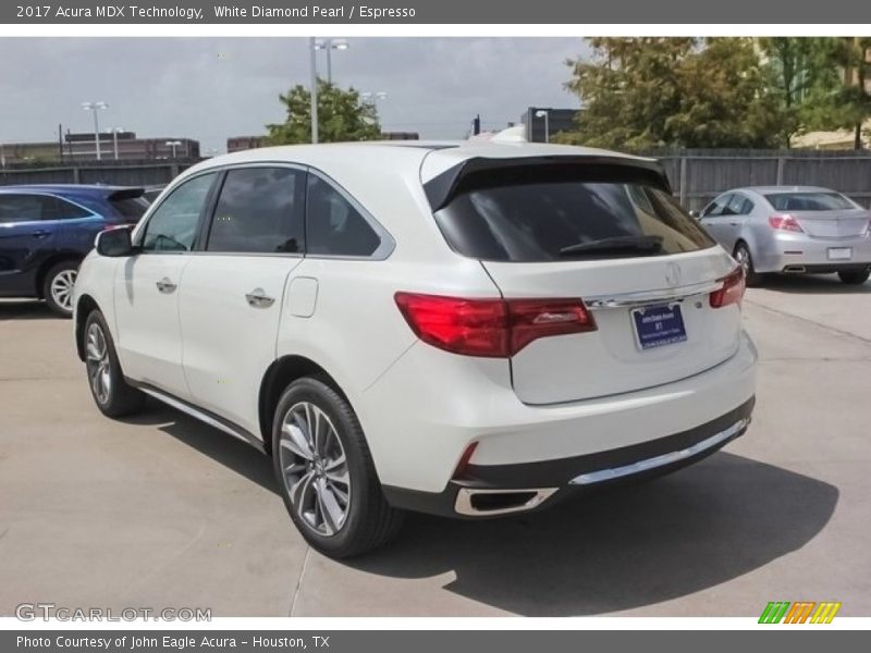 White Diamond Pearl / Espresso 2017 Acura MDX Technology