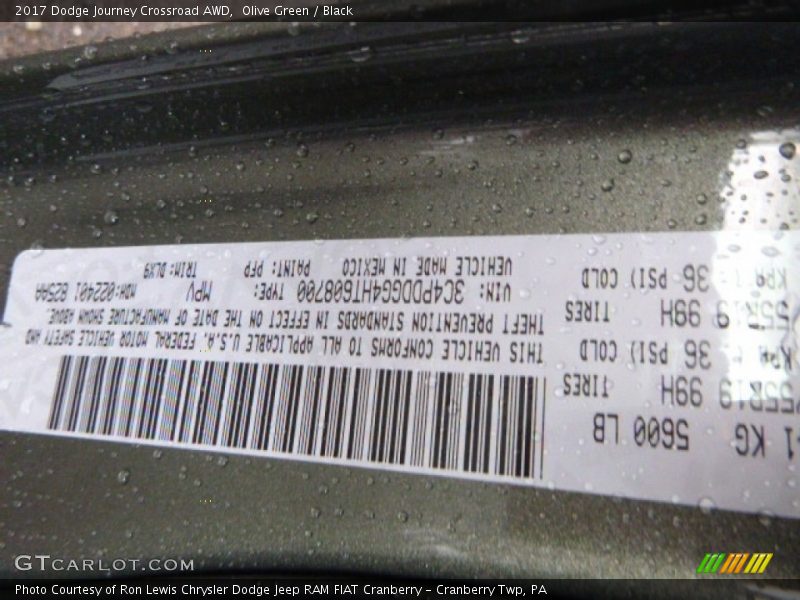 Olive Green / Black 2017 Dodge Journey Crossroad AWD