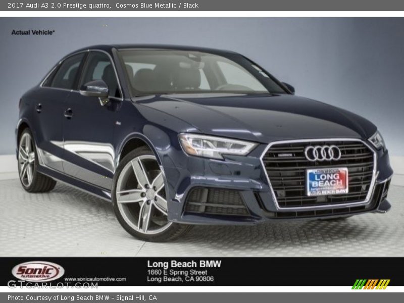 Cosmos Blue Metallic / Black 2017 Audi A3 2.0 Prestige quattro