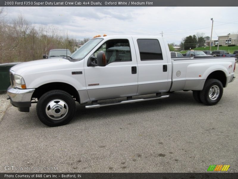 Oxford White / Medium Flint 2003 Ford F350 Super Duty Lariat Crew Cab 4x4 Dually