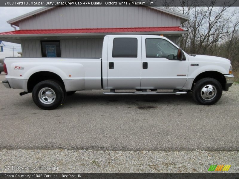 Oxford White / Medium Flint 2003 Ford F350 Super Duty Lariat Crew Cab 4x4 Dually