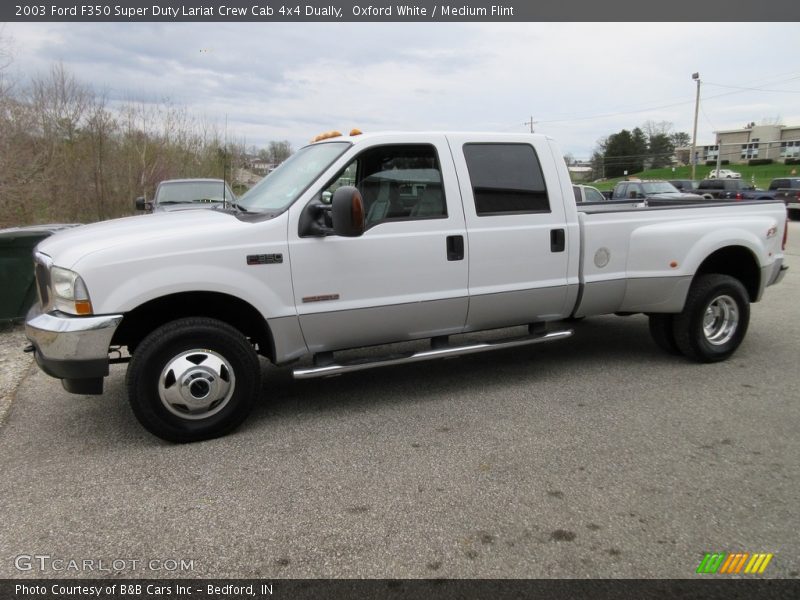Oxford White / Medium Flint 2003 Ford F350 Super Duty Lariat Crew Cab 4x4 Dually