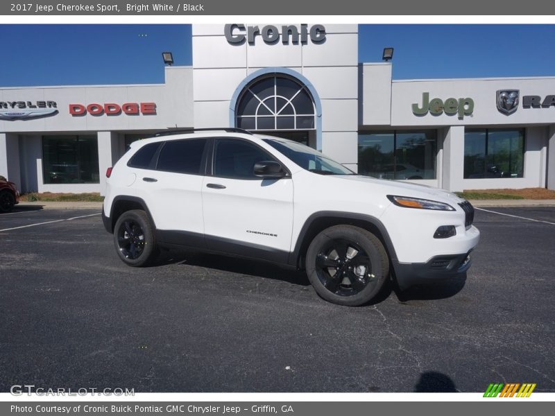 Bright White / Black 2017 Jeep Cherokee Sport