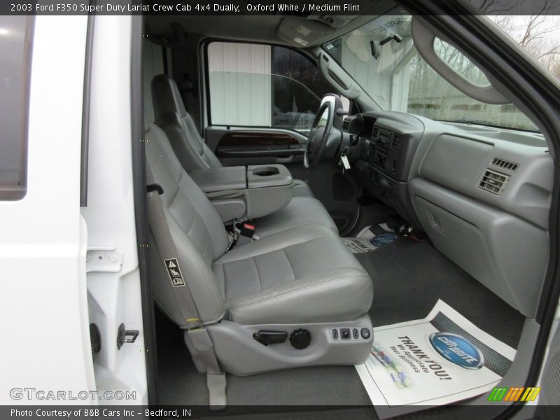 Oxford White / Medium Flint 2003 Ford F350 Super Duty Lariat Crew Cab 4x4 Dually