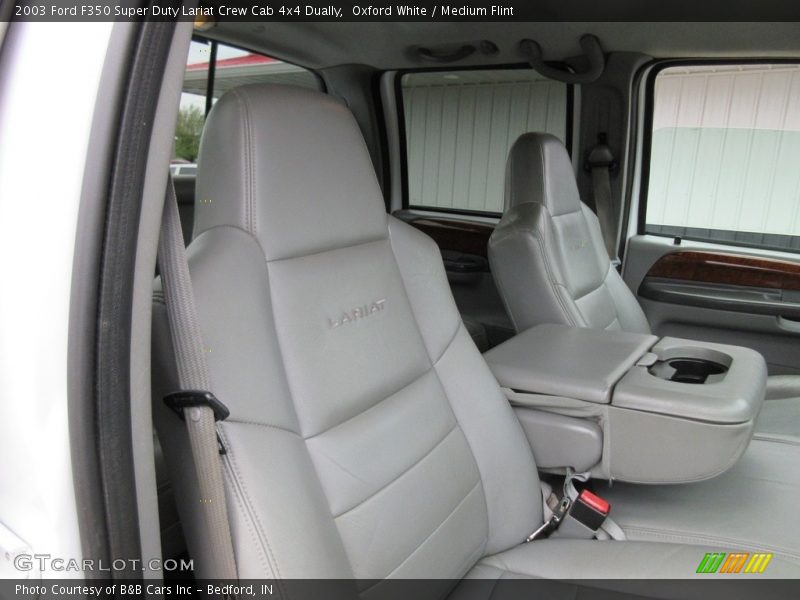 Oxford White / Medium Flint 2003 Ford F350 Super Duty Lariat Crew Cab 4x4 Dually