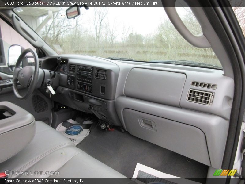 Oxford White / Medium Flint 2003 Ford F350 Super Duty Lariat Crew Cab 4x4 Dually