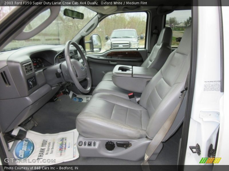 Oxford White / Medium Flint 2003 Ford F350 Super Duty Lariat Crew Cab 4x4 Dually