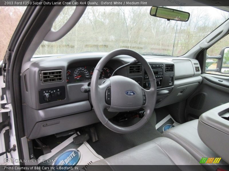 Oxford White / Medium Flint 2003 Ford F350 Super Duty Lariat Crew Cab 4x4 Dually