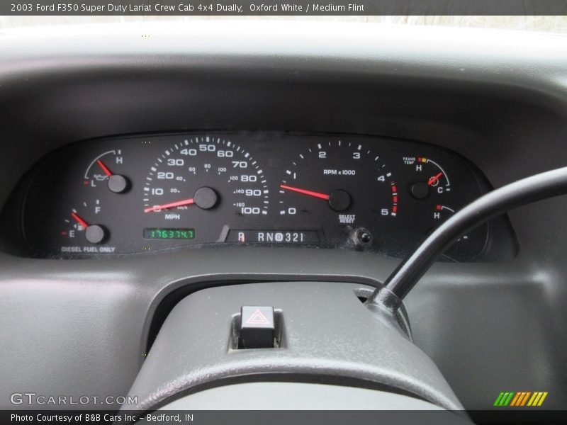 Oxford White / Medium Flint 2003 Ford F350 Super Duty Lariat Crew Cab 4x4 Dually