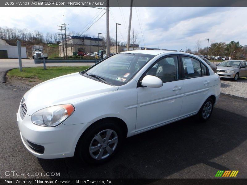 Nordic White / Gray 2009 Hyundai Accent GLS 4 Door