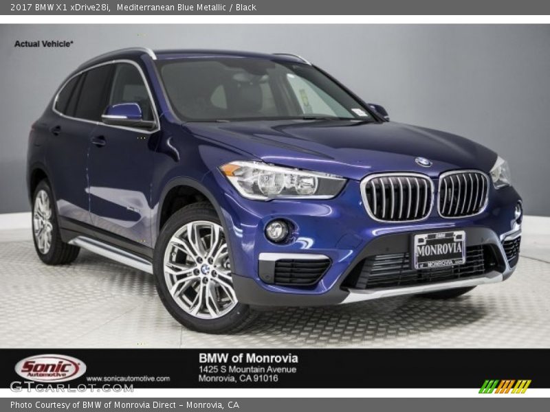 Mediterranean Blue Metallic / Black 2017 BMW X1 xDrive28i