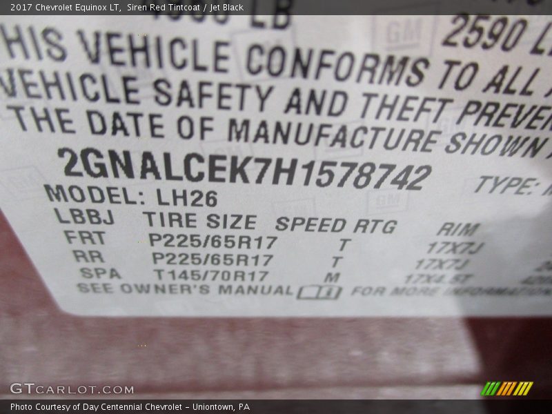 Siren Red Tintcoat / Jet Black 2017 Chevrolet Equinox LT