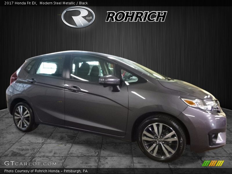 Modern Steel Metallic / Black 2017 Honda Fit EX