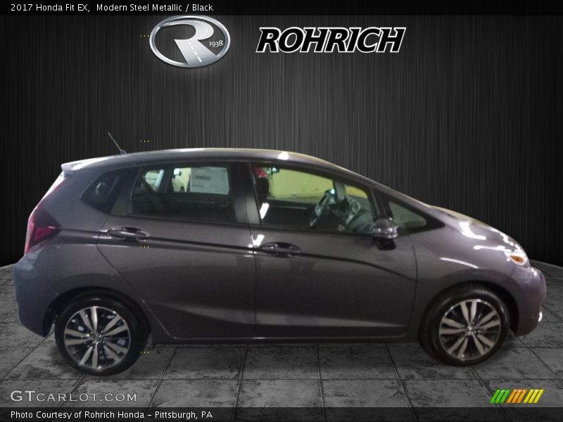 Modern Steel Metallic / Black 2017 Honda Fit EX