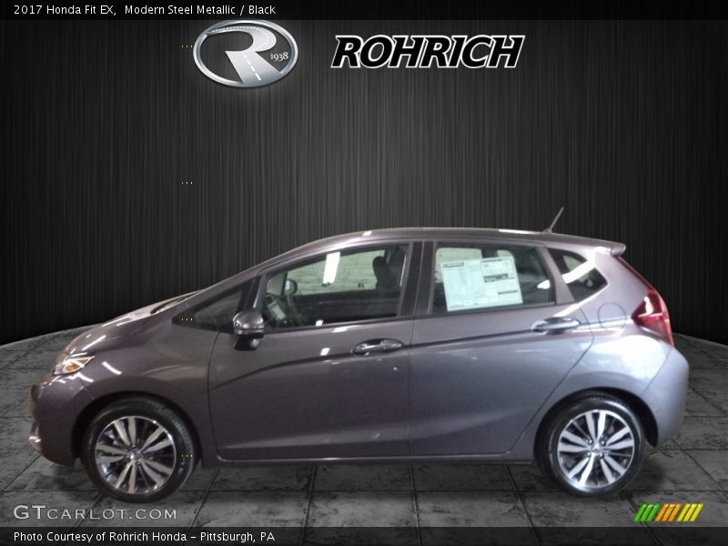 Modern Steel Metallic / Black 2017 Honda Fit EX