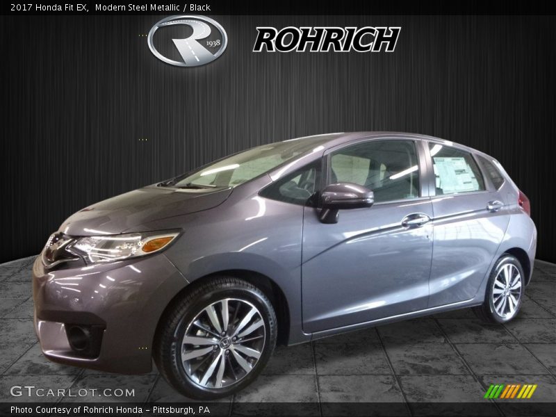 Modern Steel Metallic / Black 2017 Honda Fit EX