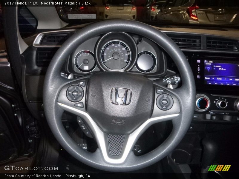 Modern Steel Metallic / Black 2017 Honda Fit EX