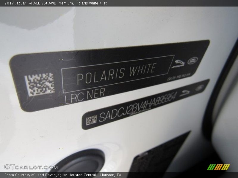 Polaris White / Jet 2017 Jaguar F-PACE 35t AWD Premium