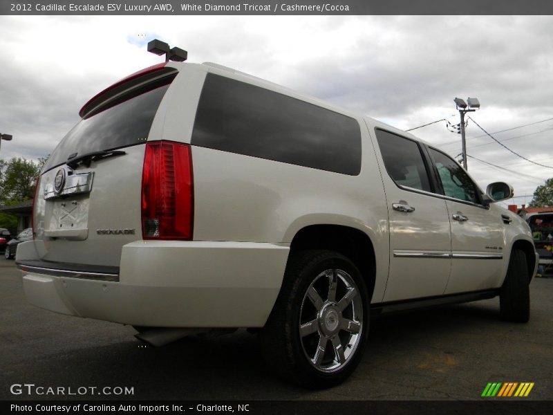 White Diamond Tricoat / Cashmere/Cocoa 2012 Cadillac Escalade ESV Luxury AWD