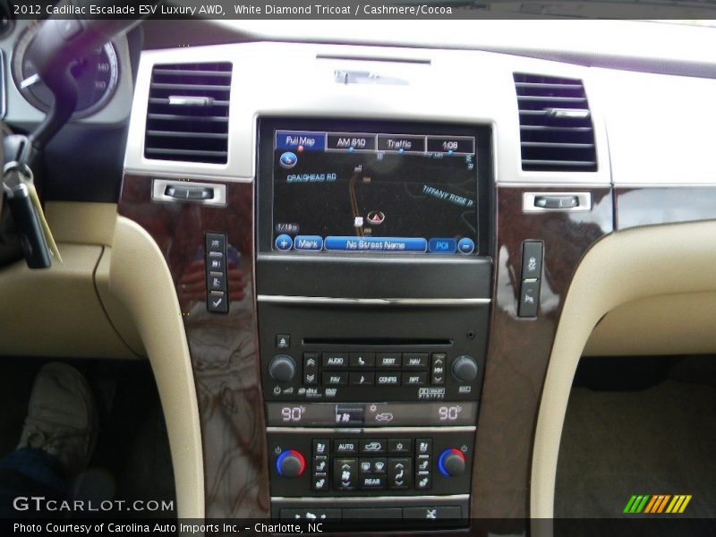 White Diamond Tricoat / Cashmere/Cocoa 2012 Cadillac Escalade ESV Luxury AWD
