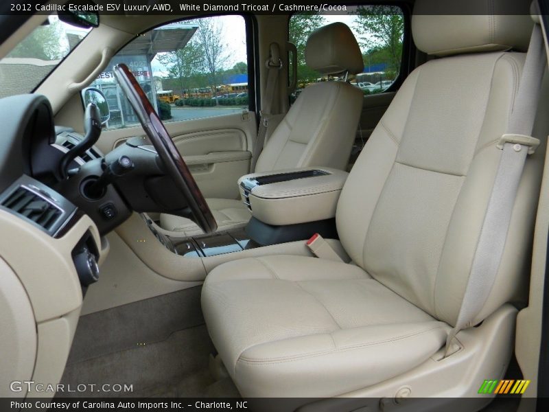 White Diamond Tricoat / Cashmere/Cocoa 2012 Cadillac Escalade ESV Luxury AWD