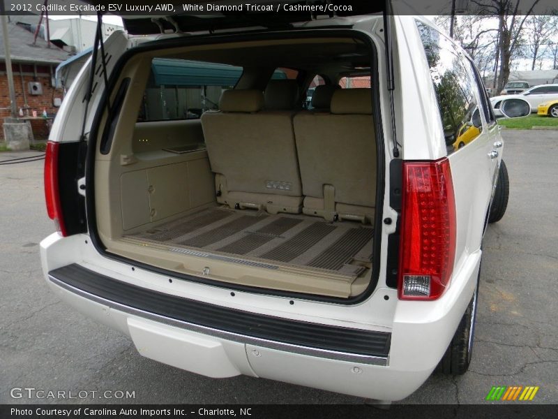 White Diamond Tricoat / Cashmere/Cocoa 2012 Cadillac Escalade ESV Luxury AWD