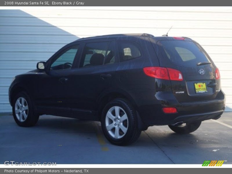 Ebony Black / Gray 2008 Hyundai Santa Fe SE