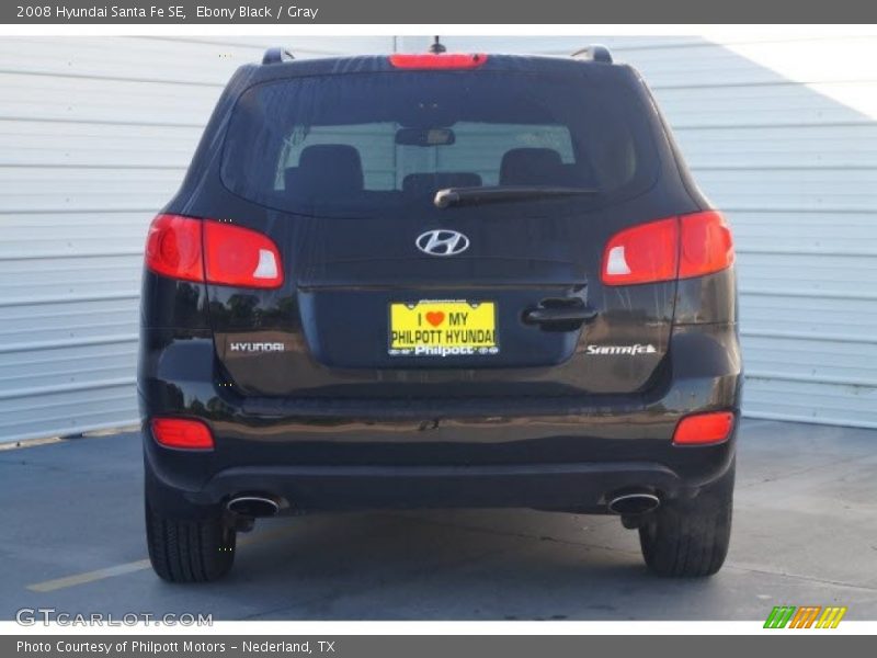 Ebony Black / Gray 2008 Hyundai Santa Fe SE