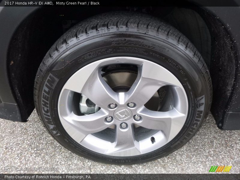 Misty Green Pearl / Black 2017 Honda HR-V EX AWD