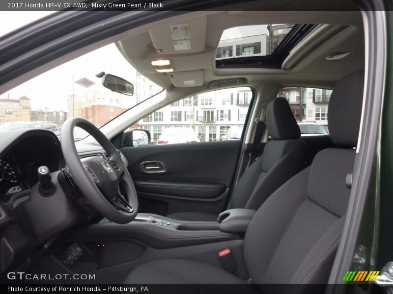 Misty Green Pearl / Black 2017 Honda HR-V EX AWD