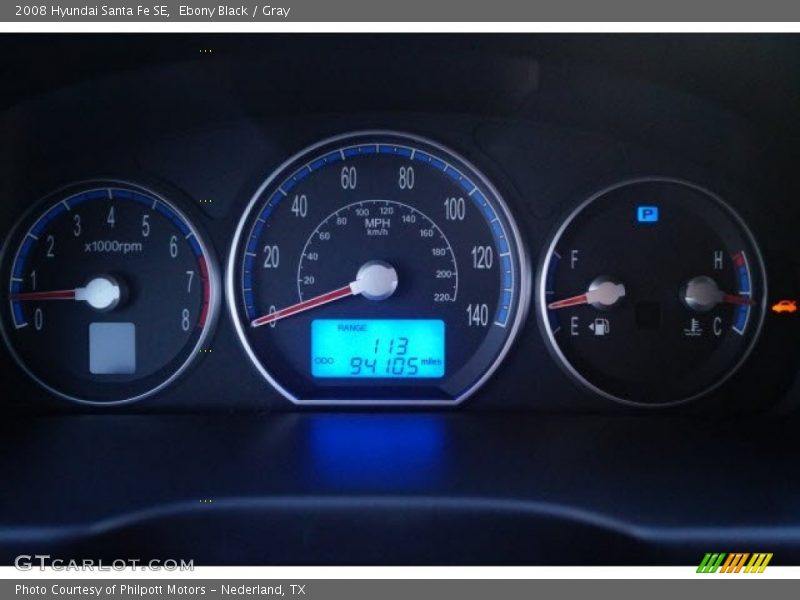 Ebony Black / Gray 2008 Hyundai Santa Fe SE