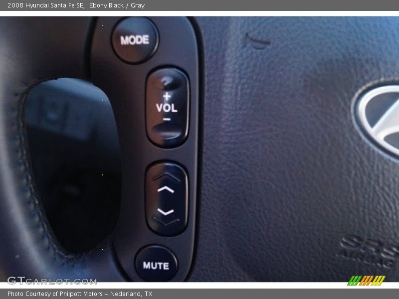 Ebony Black / Gray 2008 Hyundai Santa Fe SE