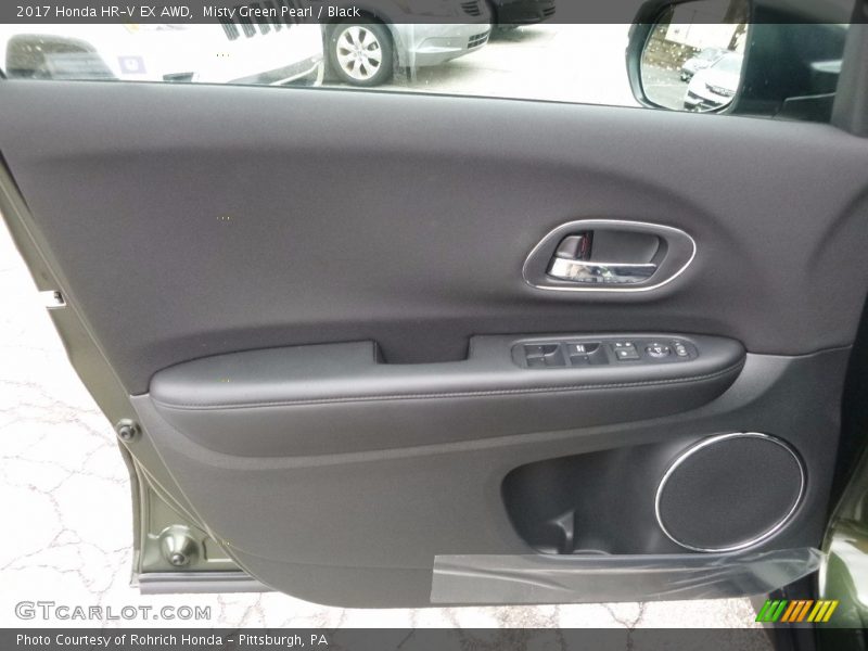 Misty Green Pearl / Black 2017 Honda HR-V EX AWD