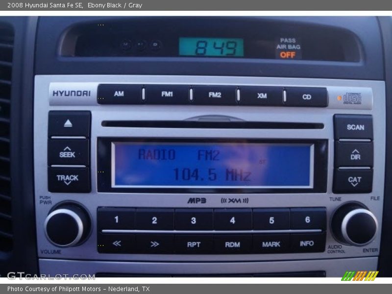 Ebony Black / Gray 2008 Hyundai Santa Fe SE