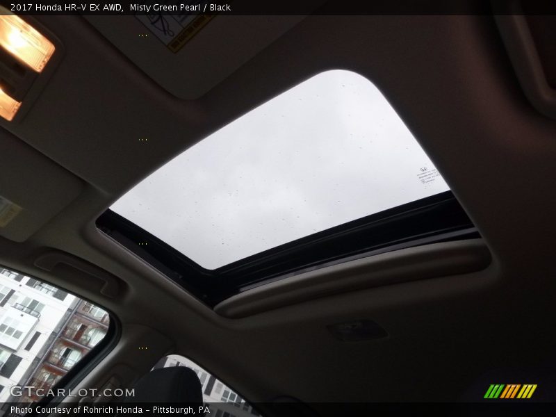 Misty Green Pearl / Black 2017 Honda HR-V EX AWD