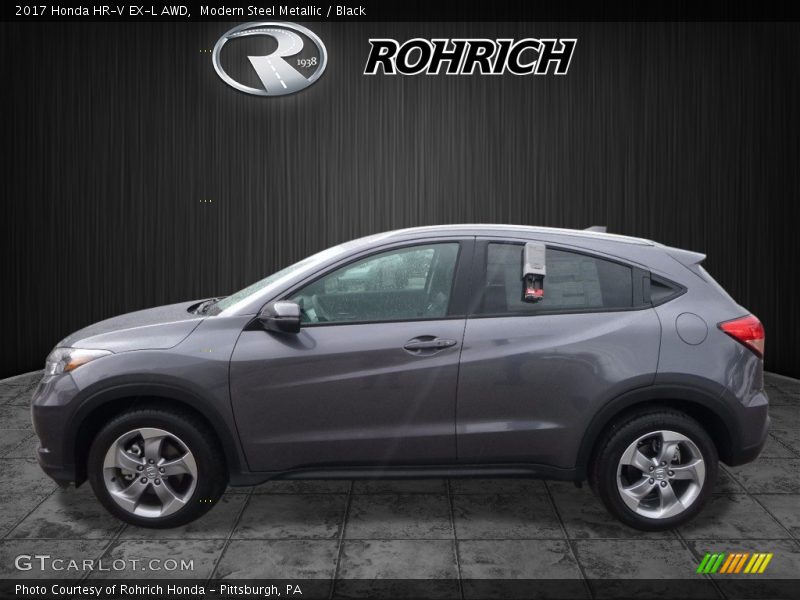 Modern Steel Metallic / Black 2017 Honda HR-V EX-L AWD