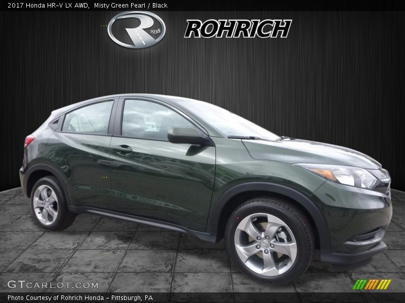 Misty Green Pearl / Black 2017 Honda HR-V LX AWD