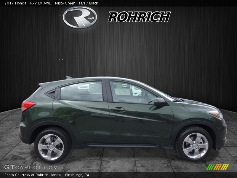 Misty Green Pearl / Black 2017 Honda HR-V LX AWD