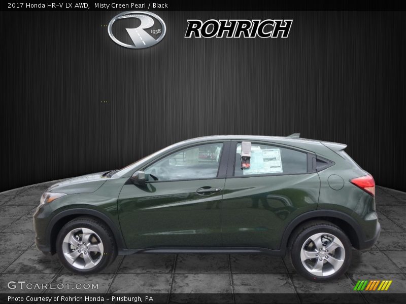 Misty Green Pearl / Black 2017 Honda HR-V LX AWD