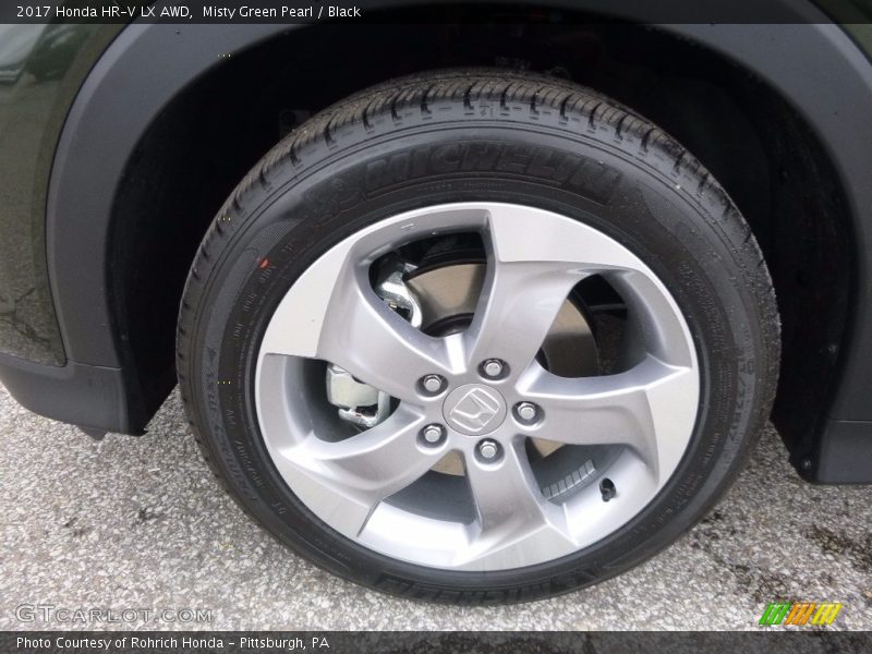 Misty Green Pearl / Black 2017 Honda HR-V LX AWD