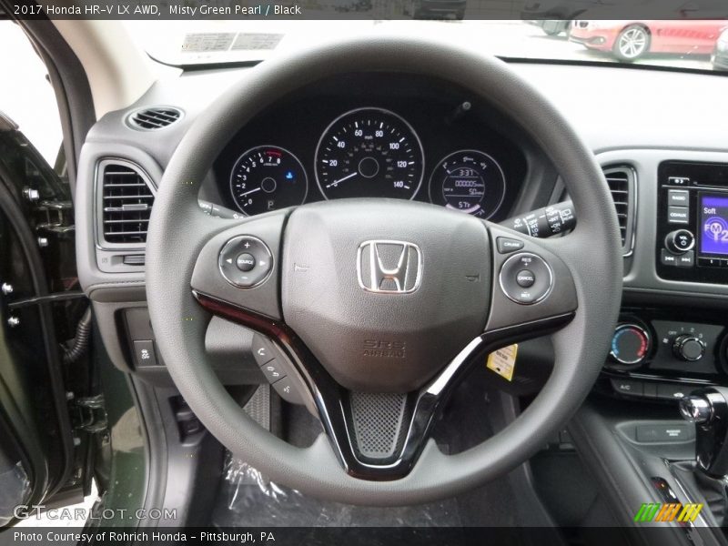 Misty Green Pearl / Black 2017 Honda HR-V LX AWD