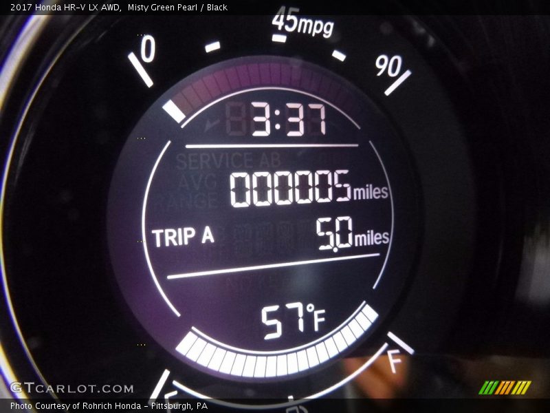 Misty Green Pearl / Black 2017 Honda HR-V LX AWD