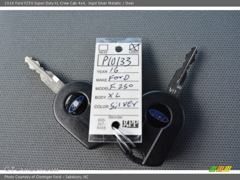 Ingot Silver Metallic / Steel 2016 Ford F250 Super Duty XL Crew Cab 4x4