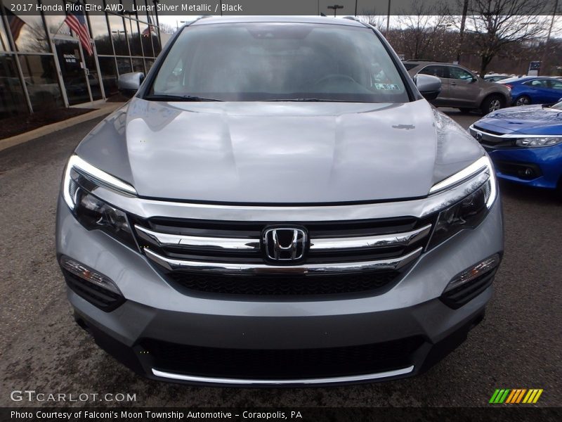 Lunar Silver Metallic / Black 2017 Honda Pilot Elite AWD