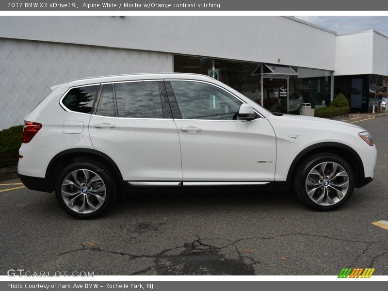 Alpine White / Mocha w/Orange contrast stitching 2017 BMW X3 xDrive28i