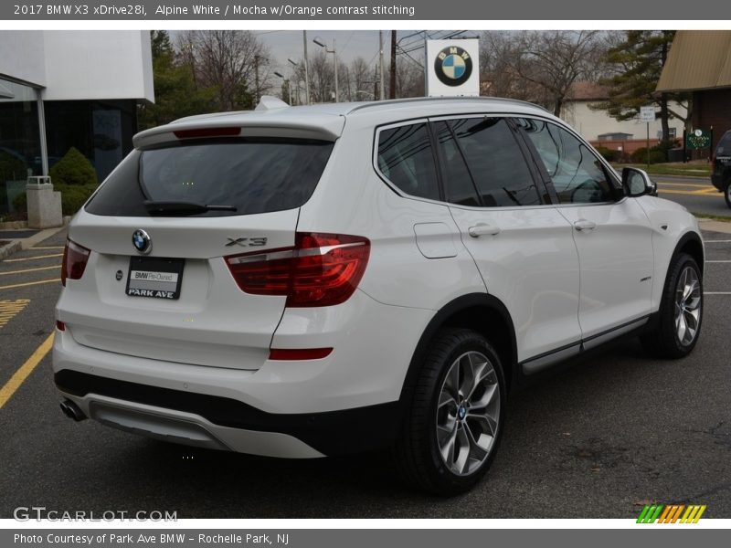 Alpine White / Mocha w/Orange contrast stitching 2017 BMW X3 xDrive28i