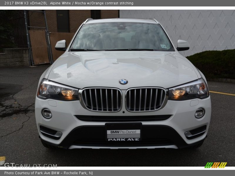 Alpine White / Mocha w/Orange contrast stitching 2017 BMW X3 xDrive28i