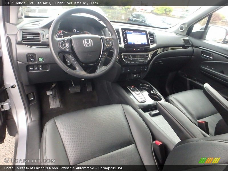 Lunar Silver Metallic / Black 2017 Honda Pilot Elite AWD