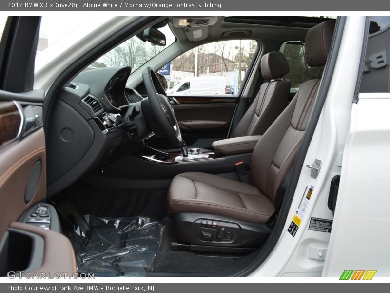 Alpine White / Mocha w/Orange contrast stitching 2017 BMW X3 xDrive28i
